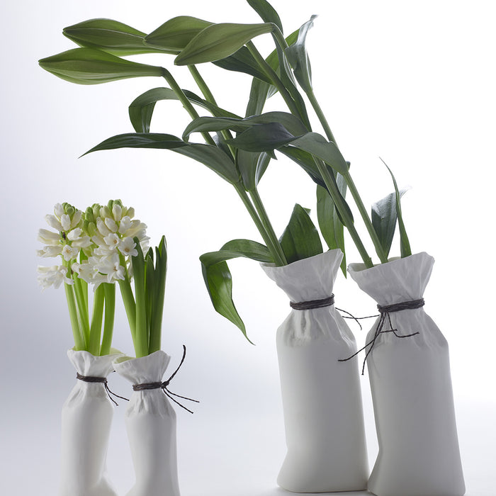 Serax Vaas-Zak Vaasje Porselein Wit D 9 cm H 23.5 cm