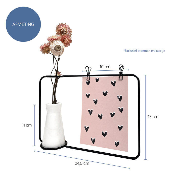 QUVIO Fotoframe met vaasje - Zwart en wit