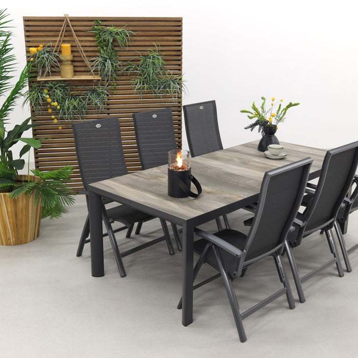 Hartman Valentino|Kings tuinset antraciet - 220x100 cm.