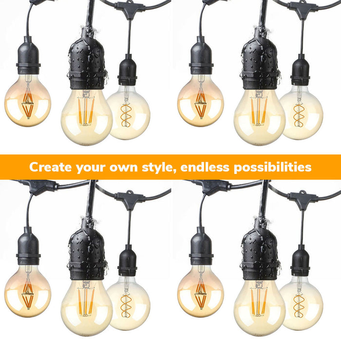 V-TAC VT-713 E27 LED Strijklampen - WP - Socket - Zwart - IP54