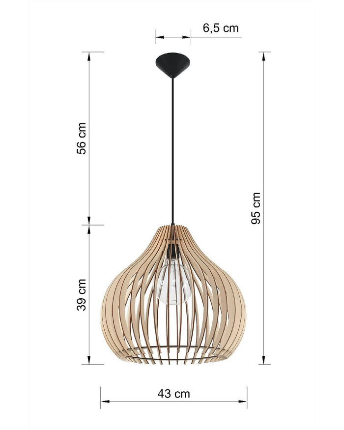 Sollux Hanglamp Aprilla Ø 43 cm hout