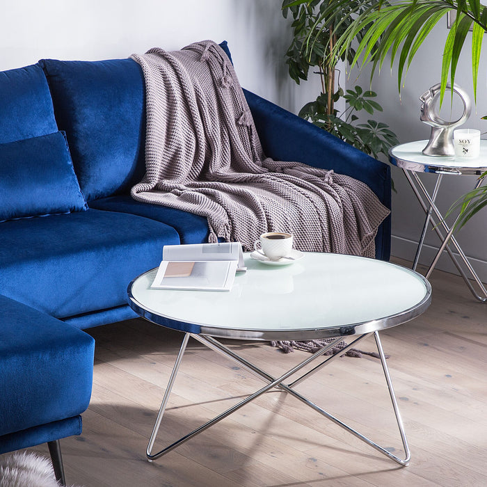Beliani - MERIDIAN - Salontafel - Wit - Veiligheidsglas