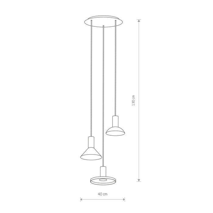 Nowodvorski Hanglamp Hermanos 3 lichts Ø 30 cm zwart - goud