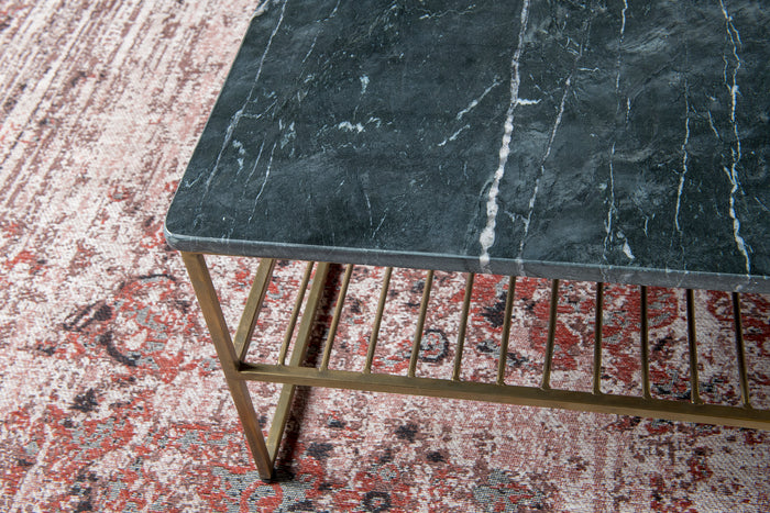 Livingfurn Salontafel Dian Marble Black Gold 90cm Marmer | Gecoat S...