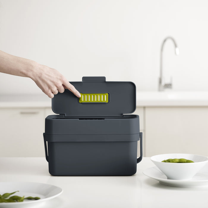 Joseph Joseph Compo GFT Afvalemmer 4 Liter - Donkergrijs
