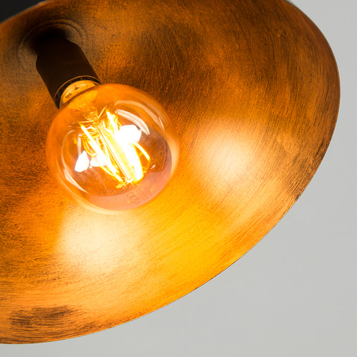 QAZQA Industriële hanglamp zwart met goud 35 cm - Magna Eco