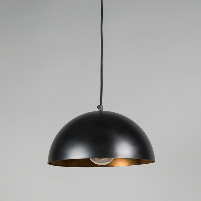QAZQA Industriële hanglamp zwart met goud 35 cm - Magna Eco