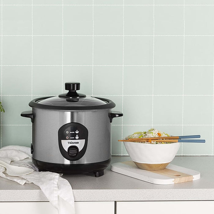 Tristar Rijstkoker RK-6126 400 W 1 L zilverkleurig