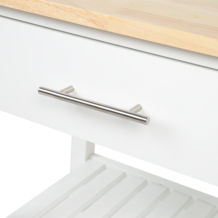 Beliani - HIUMA - Keukentrolley - Wit - Rubberhout