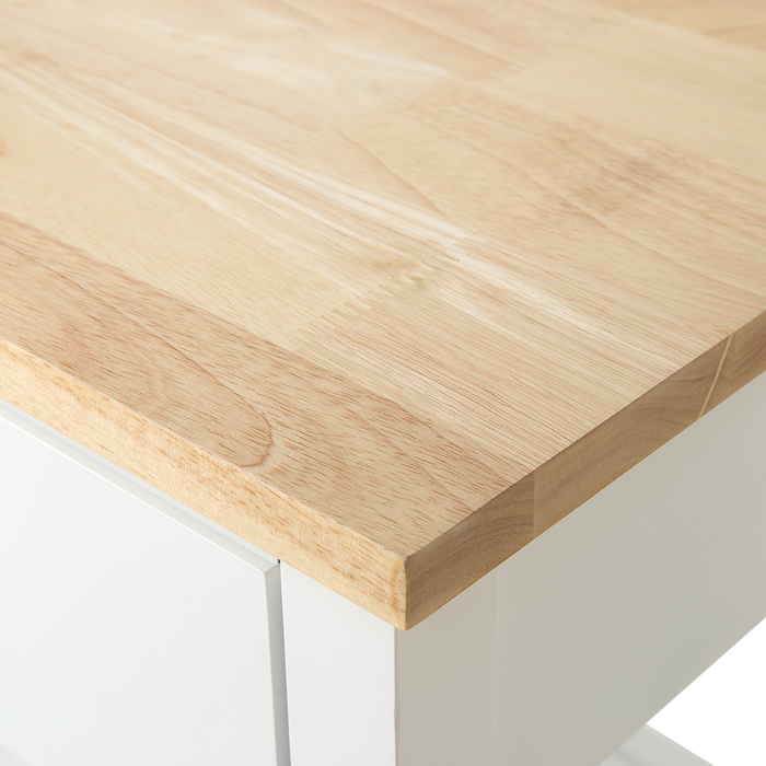 Beliani - HIUMA - Keukentrolley - Wit - Rubberhout