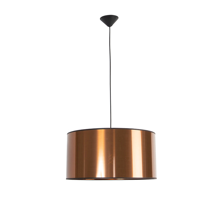 QAZQA Design hanglamp zwart met koperen kap 50 cm - Pendel