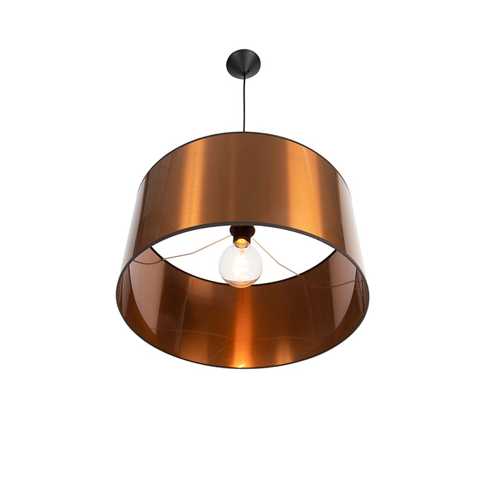 QAZQA Design hanglamp zwart met koperen kap 50 cm - Pendel