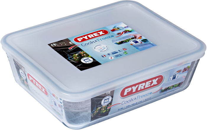 Pyrex Cooking & Storage All in One - Met Deksel - 25 x 20 cm - 2.6 l