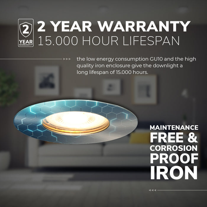 Hofronic 3x Bari - LED Inbouwspots Badkamer IP65 Zilver