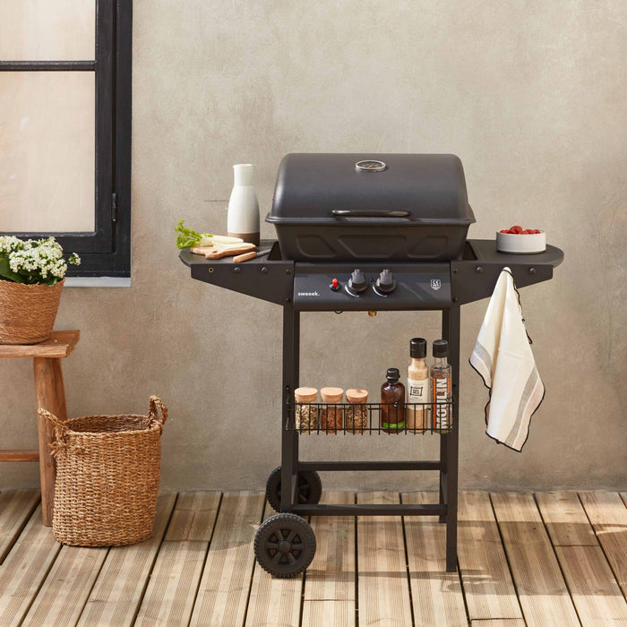 sweeek - Gasbarbecue, 2 branders met grilloppervlak 48,5x37,5cm
