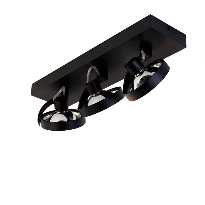 QAZQA Design spot zwart verstelbaar 3-lichts - Go