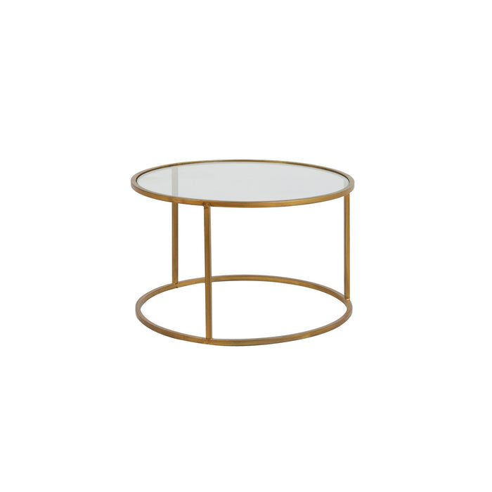 Light & Living Salontafel Duarte - Glas|Antiek Goud - Ø75+Ø65cm