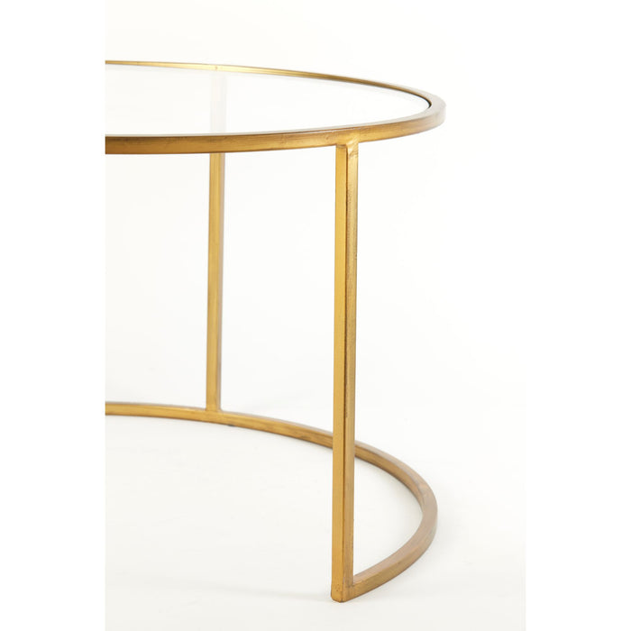 Light & Living Salontafel Duarte - Glas|Antiek Goud - Ø75+Ø65cm