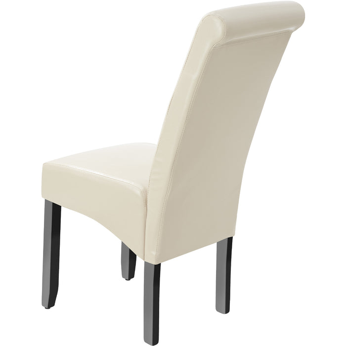 tectake® Eetkamerstoel, ergonomisch, massief hardhout - Set van 2