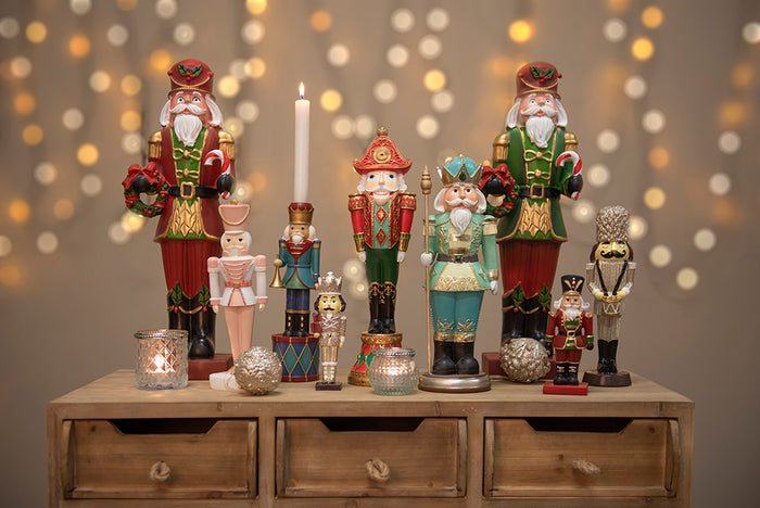 Clayre & Eef Kerstfiguur Notenkraker 26 cm Groen Blauw Kunststof