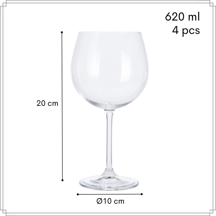 OTIX Gin Tonic Glazen Set 4 Stuks 620 ml Kristallen Glazen Cocktail...