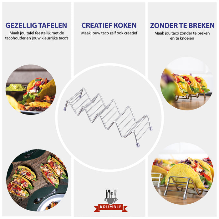 Krumble Taco en tortilla houder - Chroom