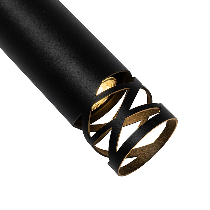 QAZQA Plafondlamp arre - Zwart - Design - D 80mm