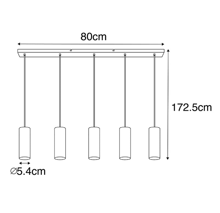 QAZQA Moderne hanglamp messing 5-lichts - Jeana
