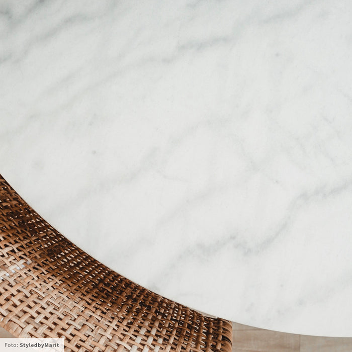 by fonQ Marble Eettafel Marmer - Ø 110 cm - Wit