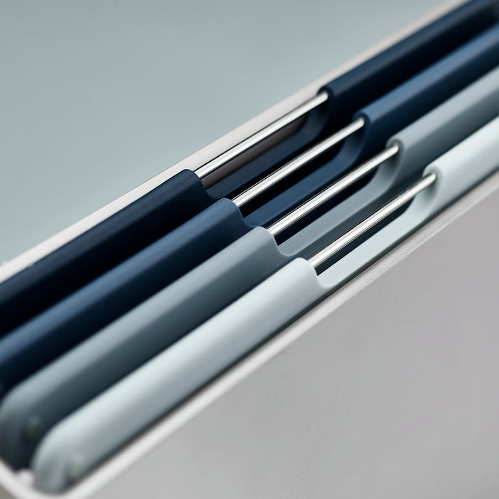 Joseph Joseph Folio Snijplankset - Set van 4 - Zilver / Blauwtinten