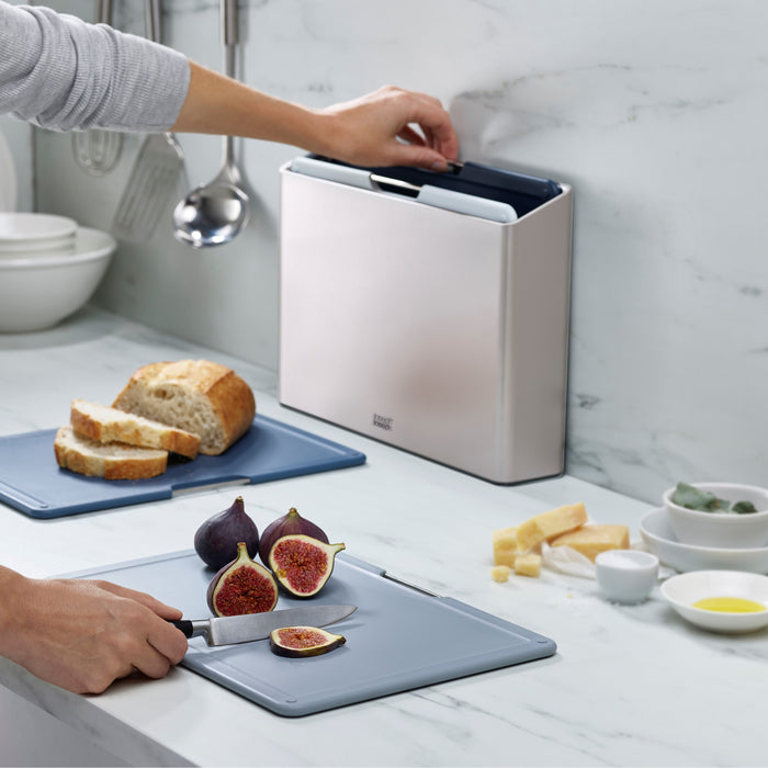 Joseph Joseph Folio Snijplankset - Set van 4 - Zilver / Blauwtinten