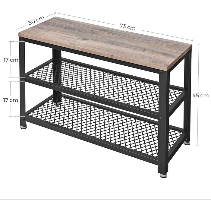 Nancy's Schoenenbank - industrieel - Zwart