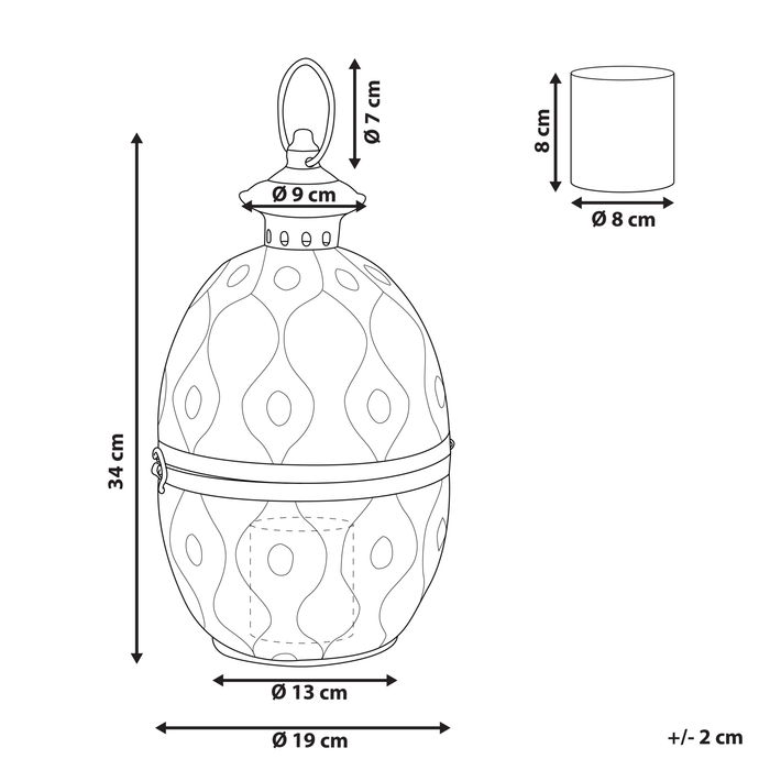 Beliani - AMORGOS - Lantaarn - Goud - Metaal