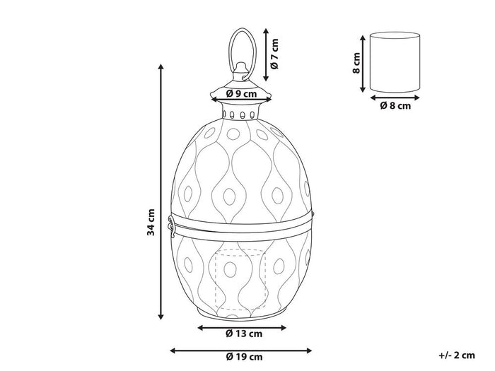 Beliani - AMORGOS - Lantaarn - Goud - Metaal