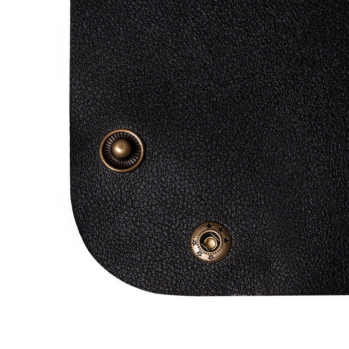 QUVIO Organizer vierkant leer met drukknoppen - Zwart