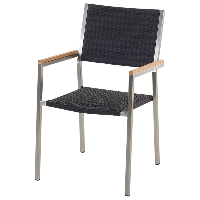 Beliani - GROSSETO - Tuinset voor 8 - Driedelig - Zwart - Graniet