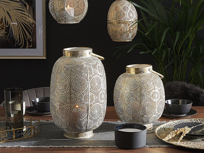 Beliani - LANTAU - Lantaarn - Goud - 40 cm - Metaal