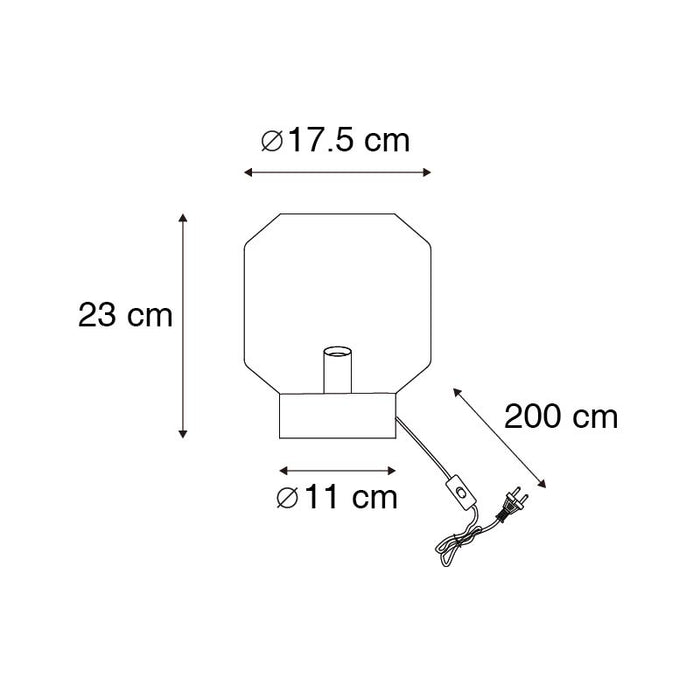 QAZQA Moderne tafellamp messing met smoke glas - Stiklo