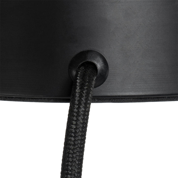 QAZQA Moderne tafellamp zwart met smoke glas - Stiklo