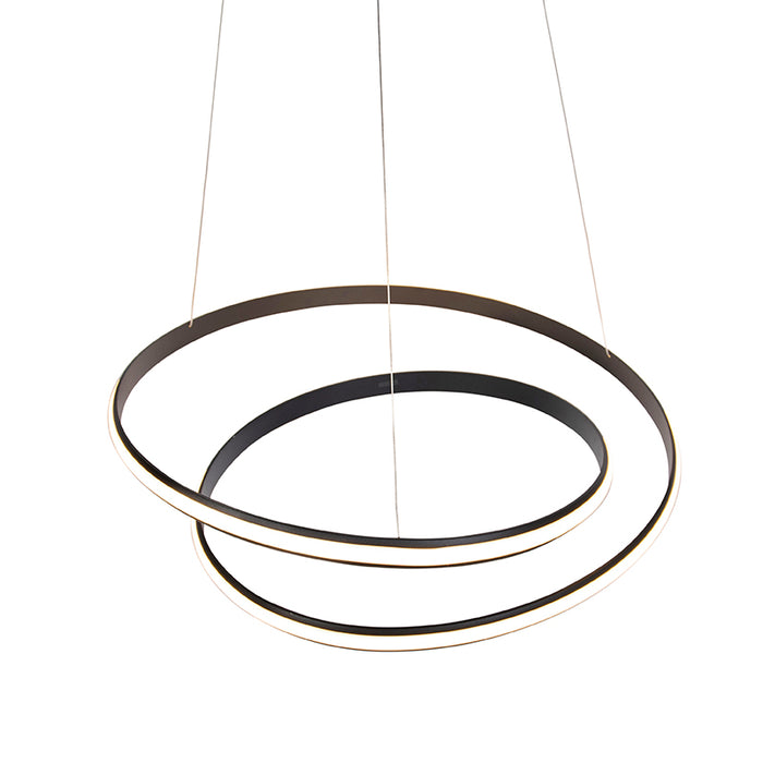 QAZQA Moderne hanglamp zwart 74 cm incl. LED - Rowan