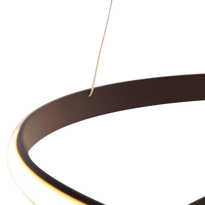 QAZQA Moderne hanglamp zwart 74 cm incl. LED - Rowan