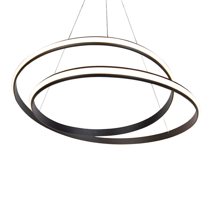 QAZQA Moderne hanglamp zwart 74 cm incl. LED - Rowan