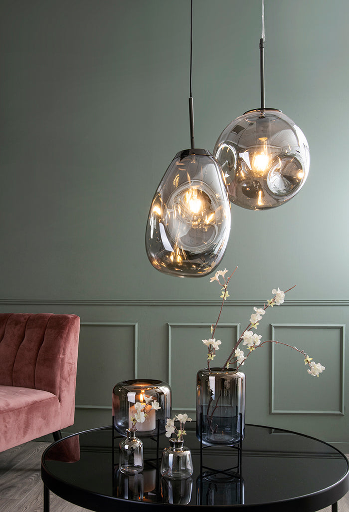 Leitmotiv - Hanglamp Blown Glass - Brons - 22x33cm