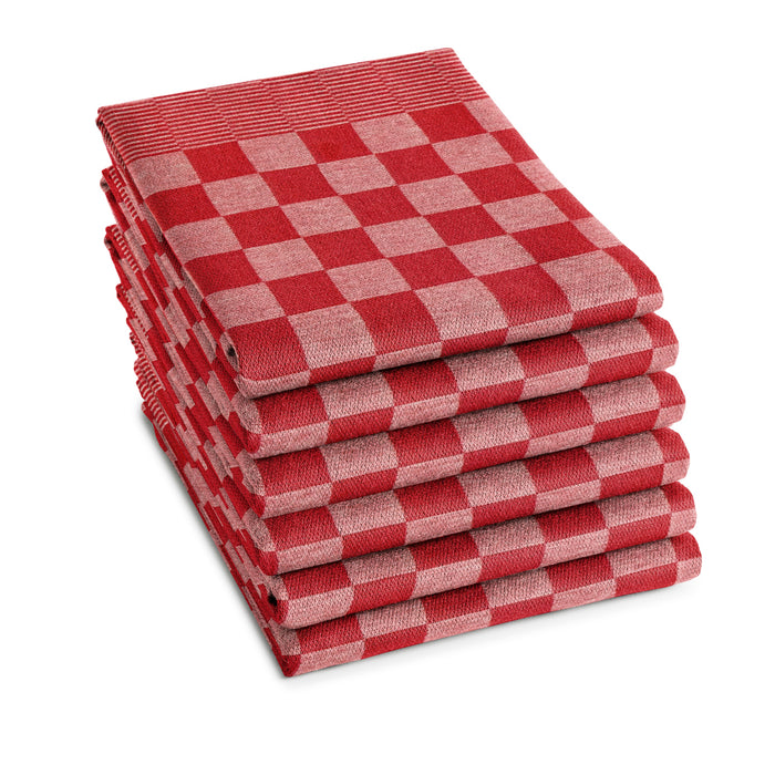 DDDDD theedoek Barbeque - 66x65 cm - Set van 6 - Rood