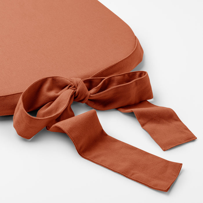 Dutch Decor - JAVA - Stoelkussen met lint Potters Clay 40x40 cm - oran