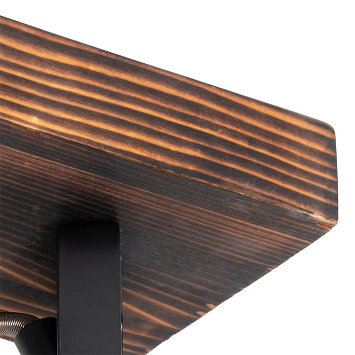 QAZQA Industriële plafondlamp hout met beton 3-lichts - Creto