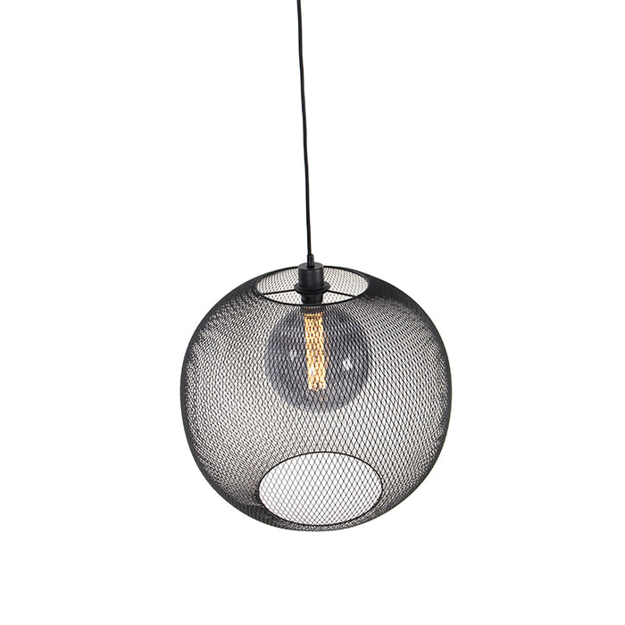 QAZQA Hanglamp mesh_ball - Zwart - Modern - D 50cm
