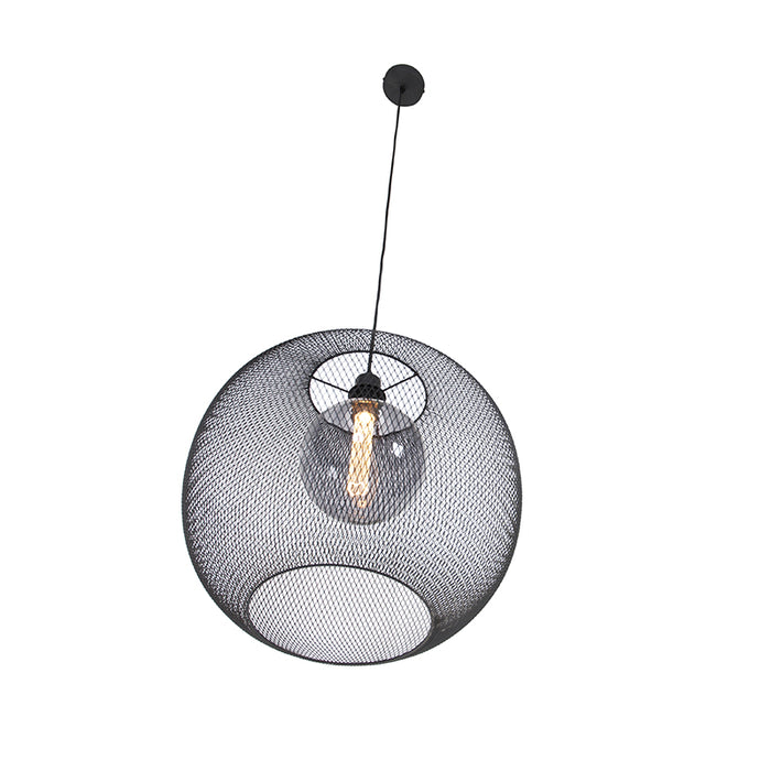 QAZQA Hanglamp mesh_ball - Zwart - Modern - D 50cm