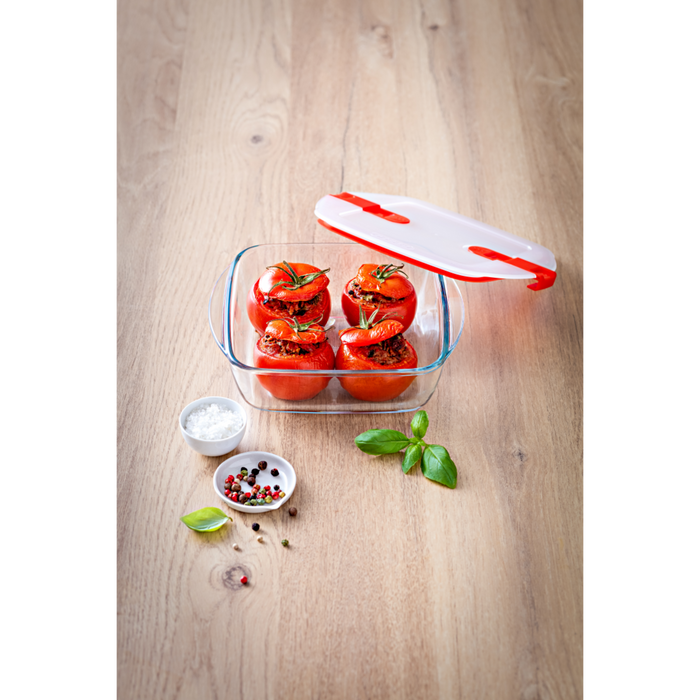 Pyrex - Schaal Vierkant met Deksel, 25 x 22 cm - Pyrex | Cook & Heat