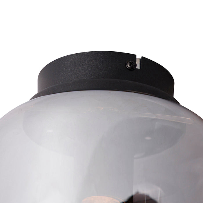 QAZQA Design plafondlamp zwart met smoke glas - Bliss